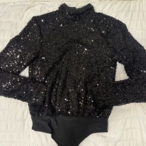 Revolve LPA sequin bodysuit with open back